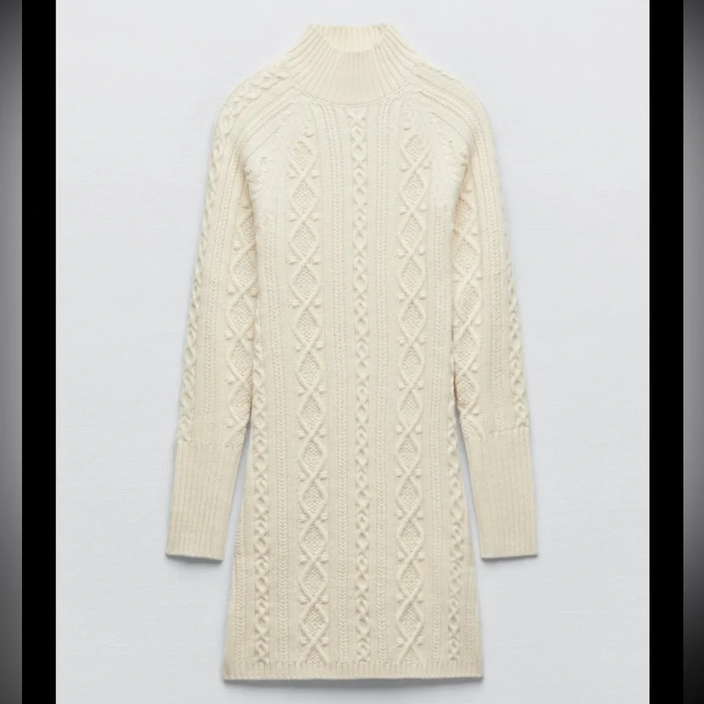 NWT Zara Cable Knit Dress - Picture 13 of 14